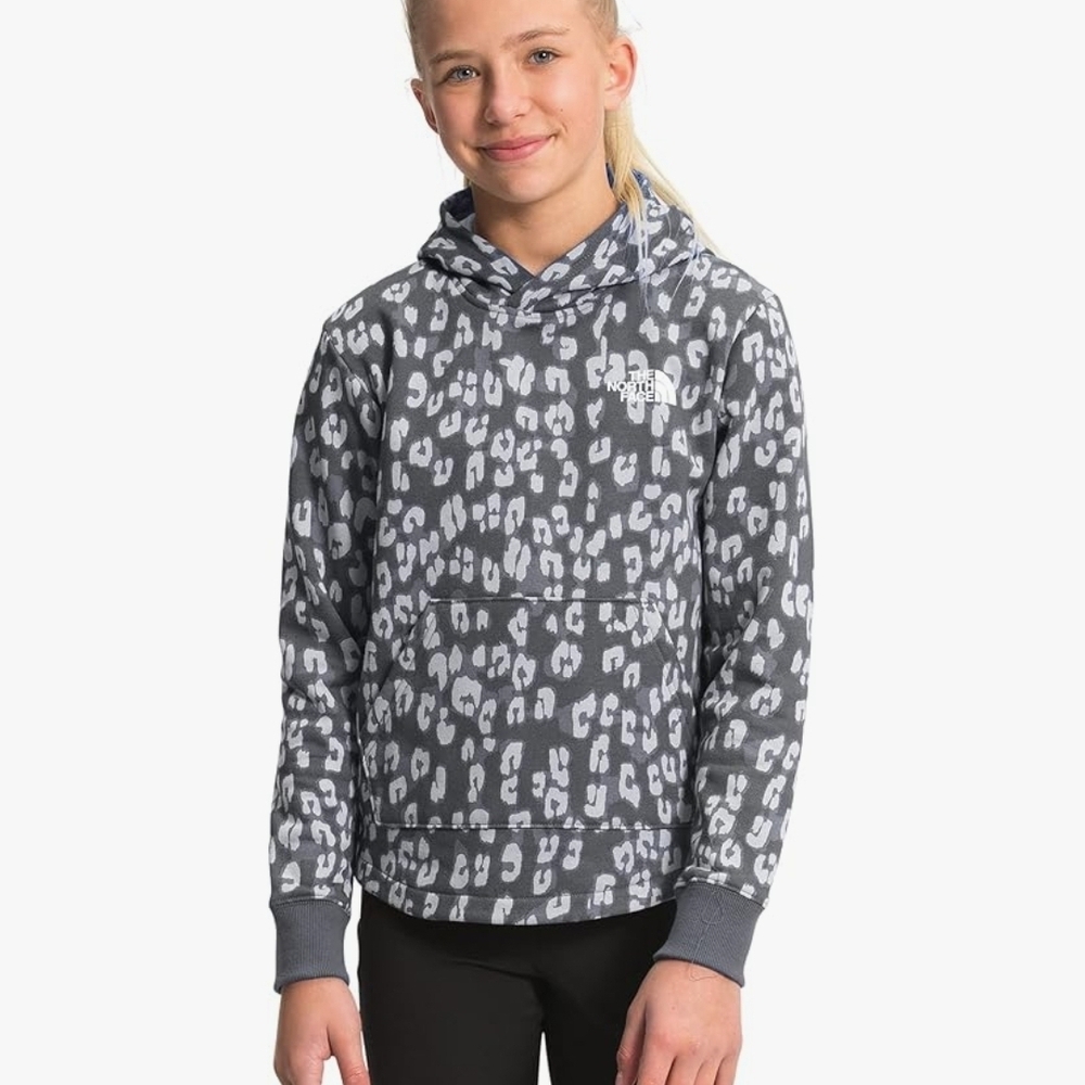 The North Face Girls Gray Leopard Print Hoodie